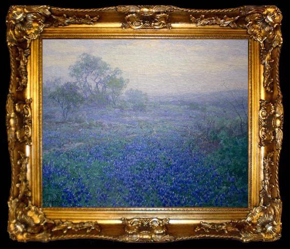 framed  Julian Onderdonk Cloudy Day. Bluebonnets near San Antonio, Texas, ta009-2